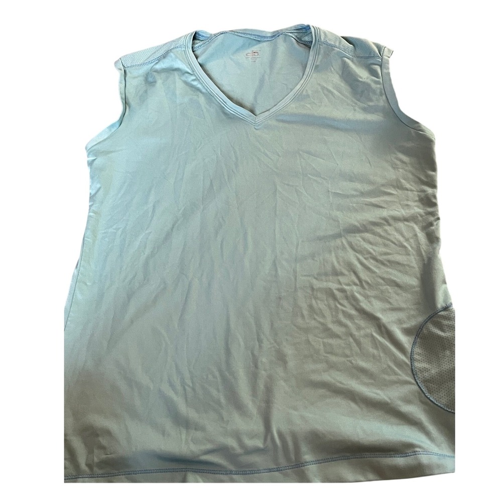 Alo Yoga Tank Top Sleeveless Athletic Workout V Neck Blue Green XXL